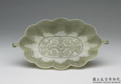 图片[3]-Jade flower-shaped plate with two leaf handles, Mughal Empire-China Archive